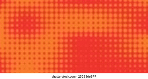 Dots halftone orange color pattern gradient texture with technology digital background. Dots pop art comics with summer background.