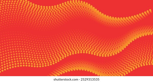 Dots halftone orange color pattern gradient texture with technology digital background. vektor