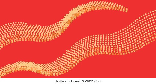 Dots halftone orange color pattern gradient texture with technology digital background. vektor