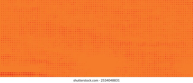Dots halftone orange color pattern gradient texture with technology digital background.