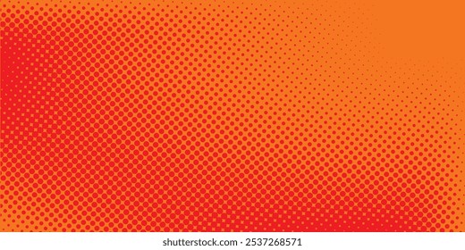 Textura de gradiente de patrón de color naranja semitono de puntos con tecnología de fondo digital. 