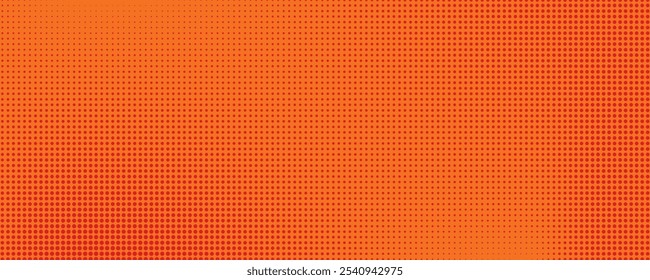 Dots halftone orange color pattern gradient texture with technology digital background. Dots pop art comics with summer background.