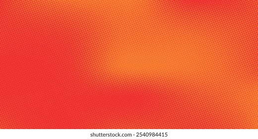 Textura de gradiente de patrón de color naranja semitono de puntos con tecnología de fondo digital. Cómics del arte del pop de los puntos con el fondo del verano. ilustración del Vector