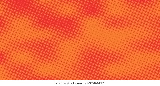 Dots halftone orange color pattern gradient texture with technology digital background. Dots pop art comics with summer background.vector ilustration