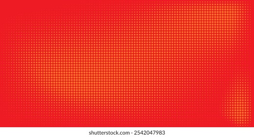 Dots halftone orange color pattern gradient texture with technology digital background. Dots pop art comics with summer background.