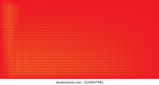 Pontos de meio-tom laranja cor padrão textura gradiente com tecnologia digital fundo. Quadrinhos de arte pop com fundo de verão.