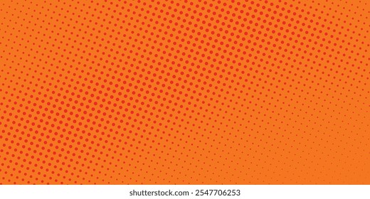 Dots halftone orange color pattern gradient texture with technology digital background. Dots pop art comics with summer background.