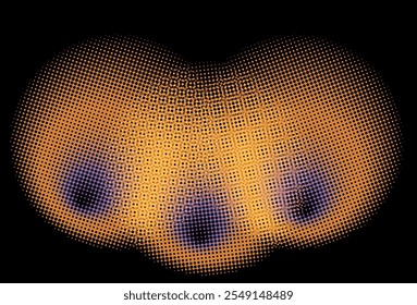 Dots halftone orange color pattern gradient texture with technology digital background. Dots pop art comics with nature graphic design.