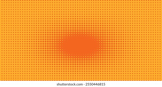 Pontos de meio-tom laranja cor padrão textura gradiente com tecnologia digital fundo. Quadrinhos de arte pop com fundo de verão.