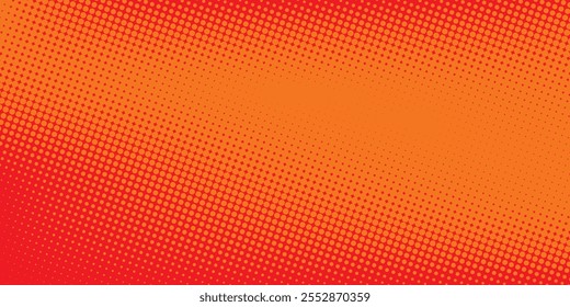 Pontos de meio-tom laranja cor padrão textura gradiente com tecnologia digital fundo. Quadrinhos de arte pop com fundo de verão.