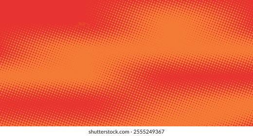 Dots halftone orange color pattern gradient texture with technology digital background. Dots pop art comics with summer background.vector ilustration