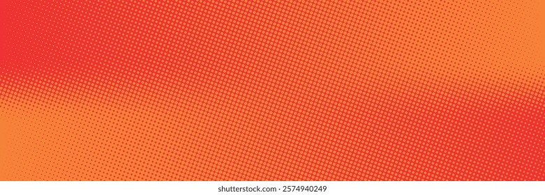 Dots halftone orange color pattern gradient texture with technology digital background. Dots pop art comics with summer background.vector ilustration