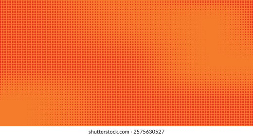 Dots halftone orange color pattern gradient texture with technology digital background. Dots pop art comics with summer background.