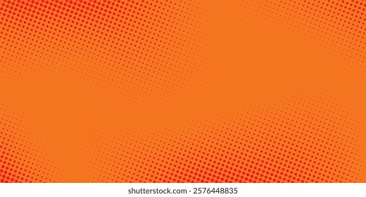 Dots halftone orange color pattern gradient texture with technology digital background art