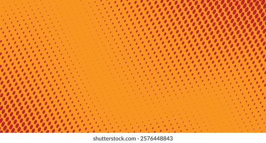 Dots halftone orange color pattern gradient texture with technology digital background modern art
