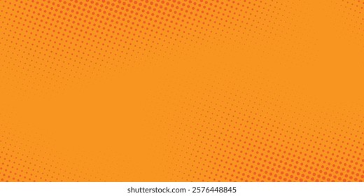 Dots halftone orange color pattern gradient texture with technology digital background art