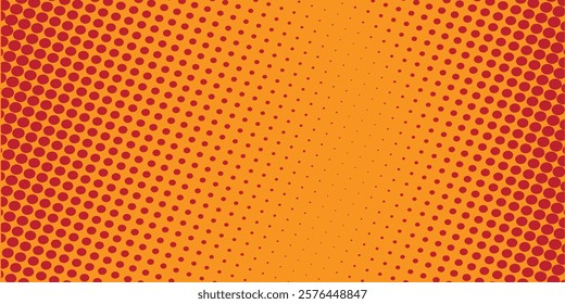 Dots halftone orange color pattern gradient texture with technology digital background art