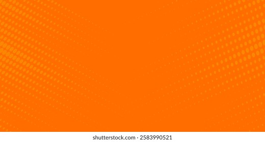 Dots halftone orange color pattern gradient texture with technology digital background. Dots pop art comics with summer background.