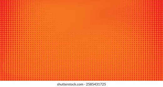 Dots halftone orange color pattern gradient texture with technology digital background modern comic