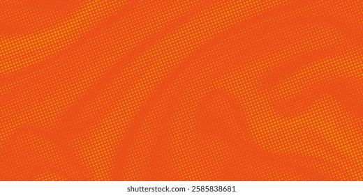 Dots halftone orange color pattern gradient texture with technology digital background. Dots pop art comics with summer background.