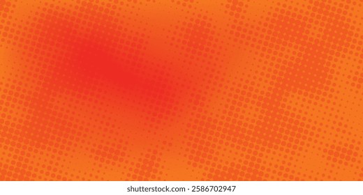 Dots halftone orange color pattern gradient texture with technology digital background. Dots pop art comics with modern dots halftone 