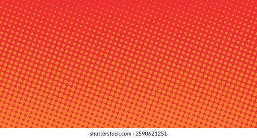 Dots halftone orange color pattern gradient texture with technology digital background. Dots pop art comics with summer background.vector ilustration