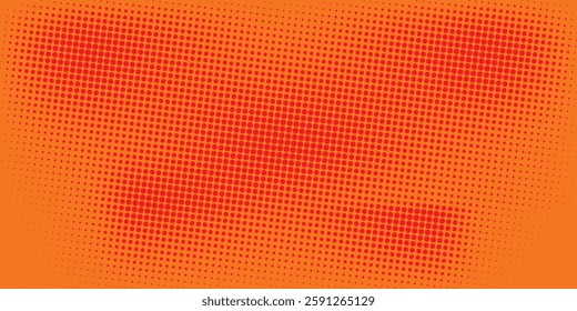 Dots halftone orange color pattern gradient texture with technology digital background. Dots pop art comics with summer background.