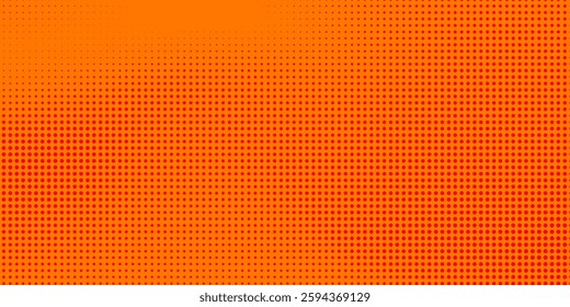 Dots halftone orange color pattern gradient texture with technology digital background. Dots pop art comics 