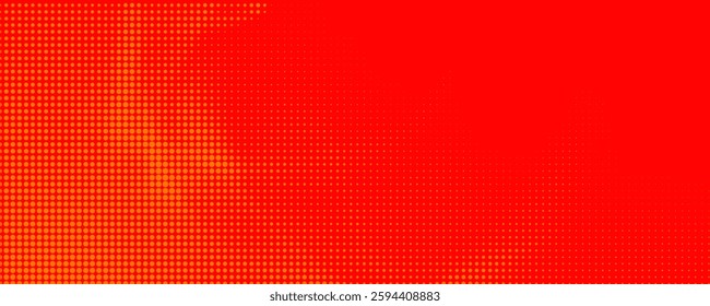 Dots halftone orange color pattern gradient texture with technology digital background. Dots pop art comics with summer background.