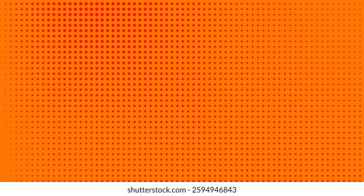 Dots halftone orange color pattern gradient texture with technology digital background. Dots pop art comics  modern