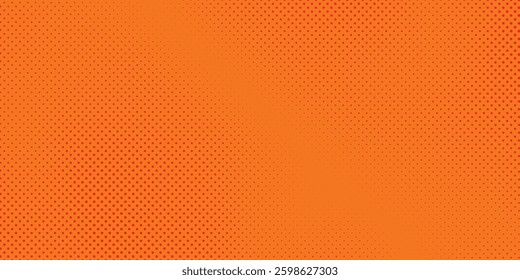 Dots halftone orange color pattern gradient texture with technology digital background. Dots pop art comics with summer background arts modern orange