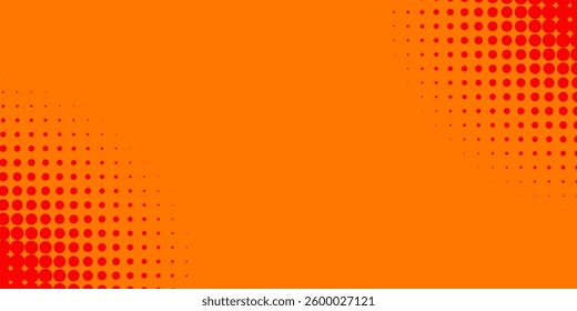 Dots halftone orange color pattern gradient texture with technology digital background. Dots pop art comics with summer background modern dot