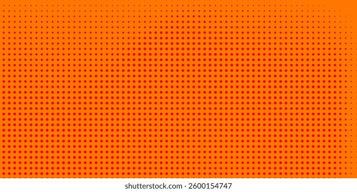 Dots halftone orange color pattern gradient texture with technology digital background. Dots pop art comics with summer background modern arts