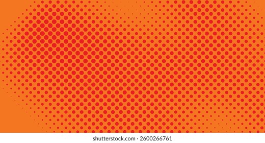 Dots halftone orange color pattern gradient texture with technology digital background. Dots pop art comics with summer background halftone