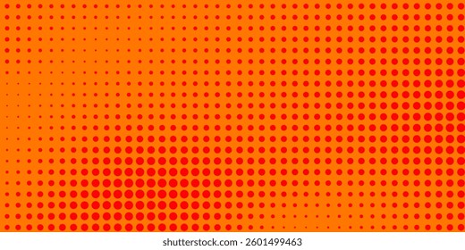 Dots halftone orange color pattern gradient texture with technology digital background. Dots pop art comics with summer background modern arts