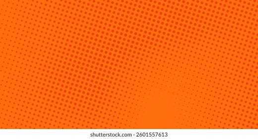 Dots halftone orange color pattern gradient texture with technology digital background. Dots pop art comics dot