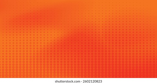 Dots halftone orange color pattern gradient texture with technology digital background. Dots pop art comics  orange