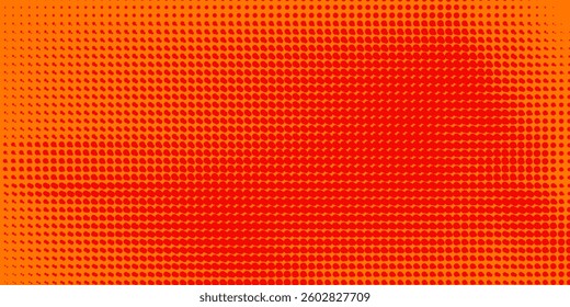 Dots halftone orange color pattern gradient texture with technology digital background. Dots pop art comics with summer background.