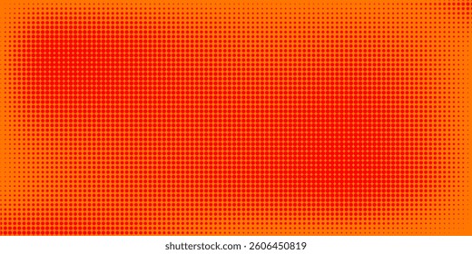 Dots halftone orange color pattern gradient texture with technology digital background. Dots pop art comics with summer background. vector illustration. modern