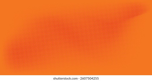 Dots halftone orange color pattern gradient texture with technology digital background. Dots pop art comics with summer background.