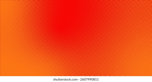 Dots halftone orange color pattern gradient texture with technology digital background decoration. Dots pop art comics with summer background