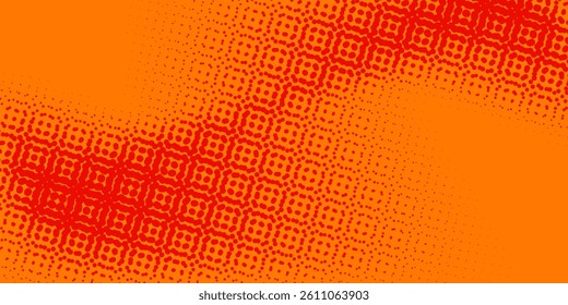 Dots halftone orange color pattern gradient texture with technology digital background. Dots pop art comics with summer background.