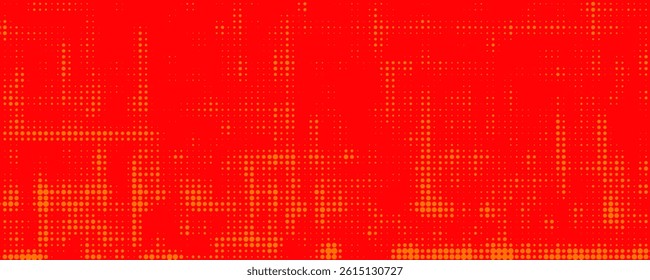 Dots halftone orange color pattern gradient texture with technology digital background. Dots pop art comics with summer background.