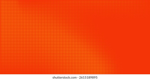 Dots halftone orange color pattern gradient texture with technology digital background. Dots pop art comics with summer background.