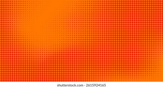 Dots halftone orange color pattern gradient texture with technology digital background. Dots pop art comics with summer background.