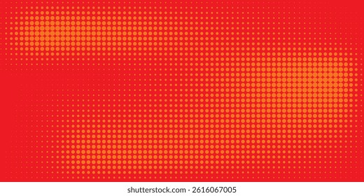 Dots halftone orange color pattern gradient texture with technology digital background. Dots pop art comics with summer background. modern abstract