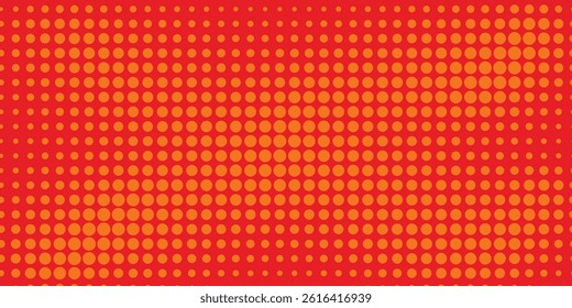 Dots halftone orange color pattern gradient texture with technology digital background. Dots pop art comics with summer background.