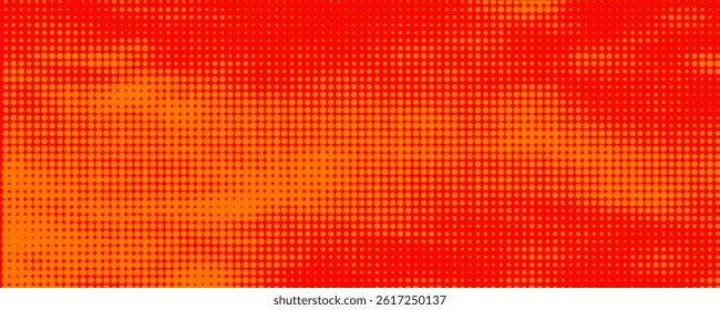 Dots halftone orange color pattern gradient texture with technology digital background. Dots pop art comics with summer background.