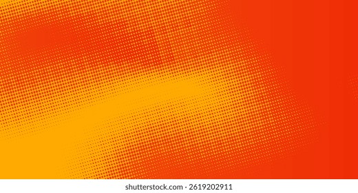 Dots halftone orange color pattern gradient texture with technology digital background. Dots pop art comics with summer background.
