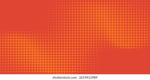 Dots halftone orange color pattern gradient texture with technology digital background. Dots pop art comics with summer background.